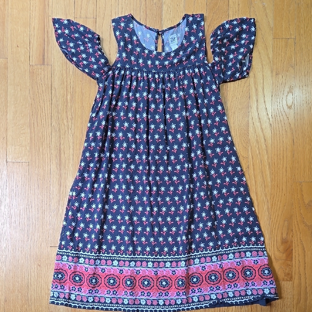 GAP Blue and White Cold Shoulder Sundress
